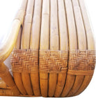 Original Historic Hand Made 9 Strand Square Pretzel Rattan Sofa By Paul T Frankl