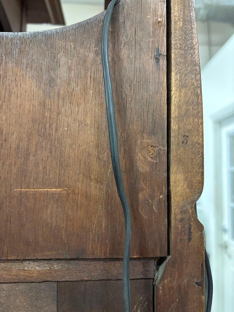 Antique Art Nouveau Mahogany and Floral Marquetry Display Cabinet