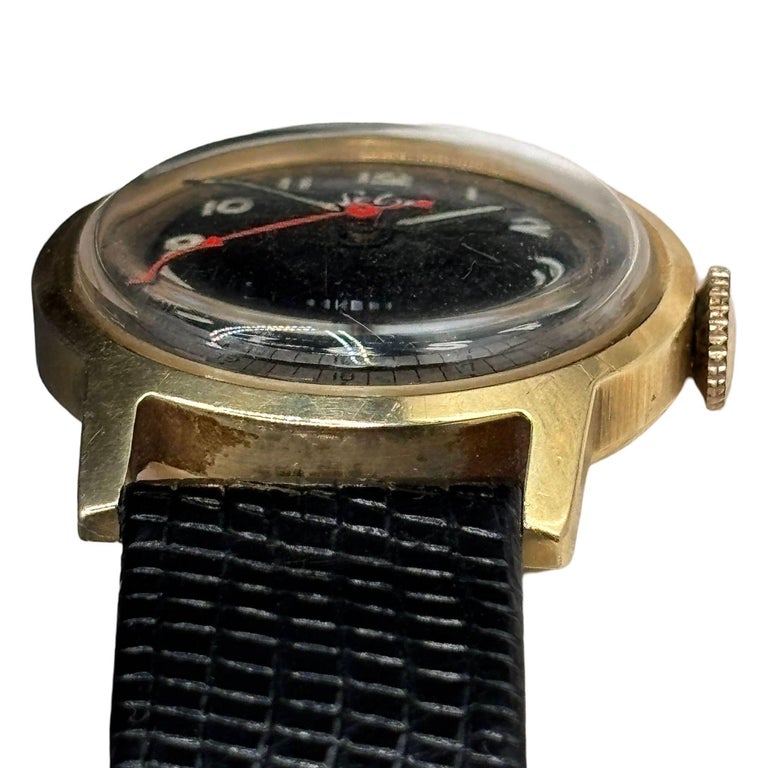 Selza Automatic WWII Military Aviation Pilot Cold Capped 14K Gold Watch
