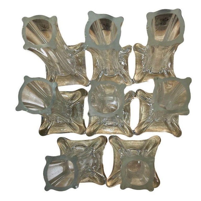 1980s Transparent Art Glass Flower Bud Vase by Royal Art Glass, Set of 10