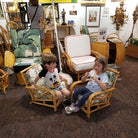 Restored Child Size "1949er" Two-Strand Rattan Sofa & Lounge Chair Set