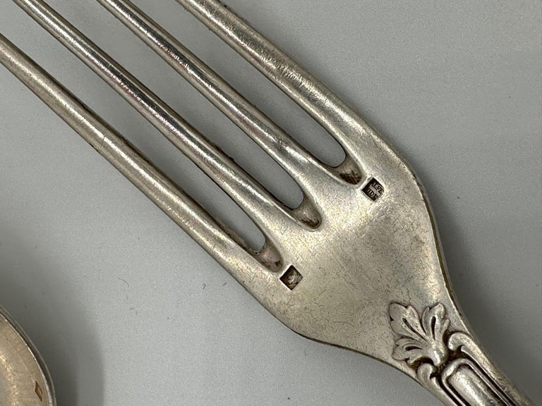 19th Century French L'Alfénide Christofle/Charles Halphen Flatware with Ladle
