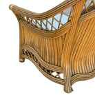 Art Deco "President" Stick Reed Rattan Fan Back Settee and Sofa Set