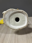 California Pottery Ceramic Tropical Cockatoo on Hibiscus Branch Statue