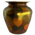 Rare Early 20th Iridescent Handblown Heart & Vine Vase Set by Imperial