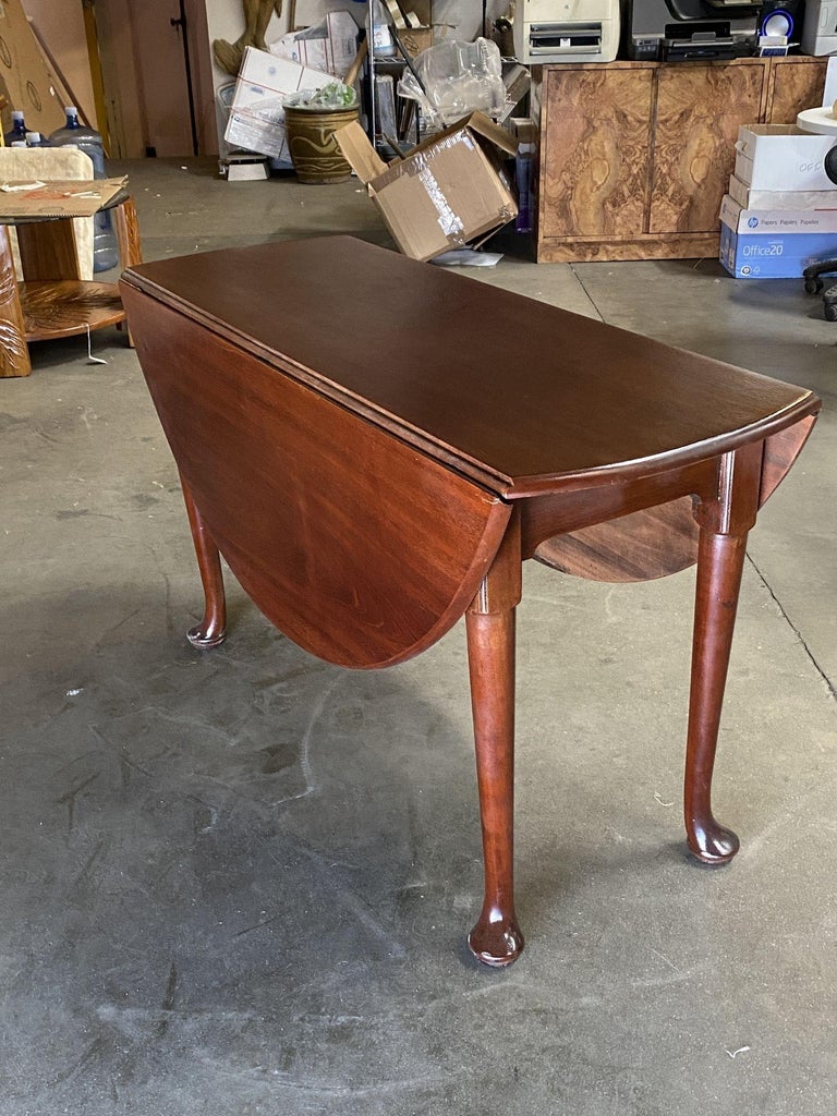 Late Victorian French Drop-Leaf Oak Dining Table