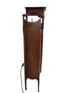 Antique Art Nouveau Mahogany and Floral Marquetry Display Cabinet
