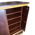 Rare Restored Bespoke Rattan & Mahogany Armoire