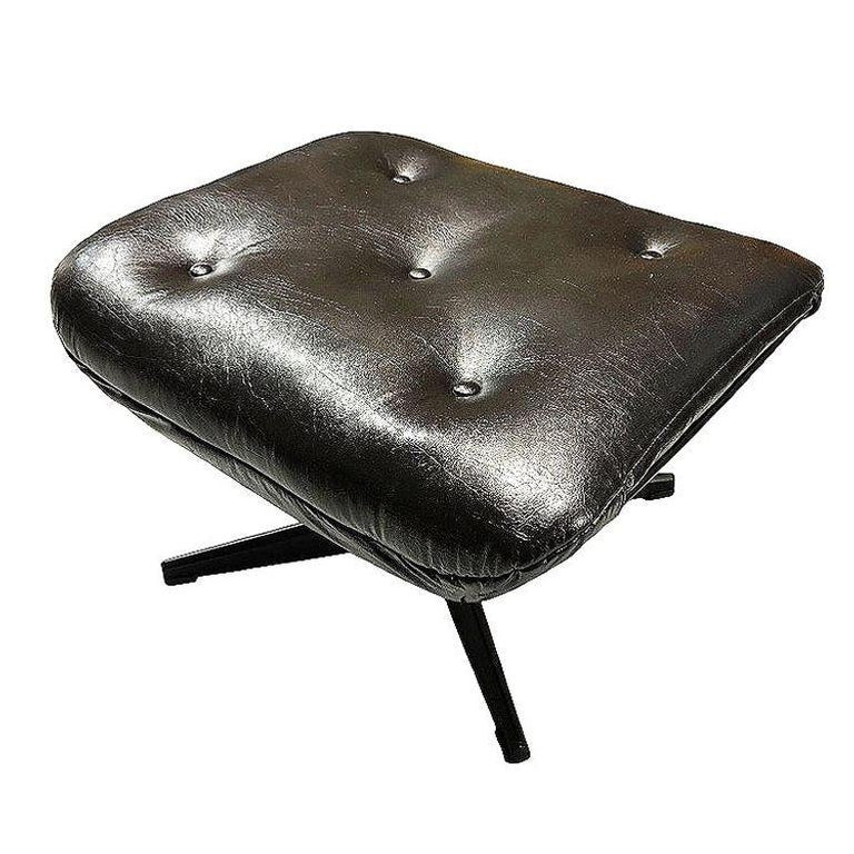MCM Model 90 "Riviera" Swivel Springer Iron Lounge Chair w/ Ottoman by Homecrest