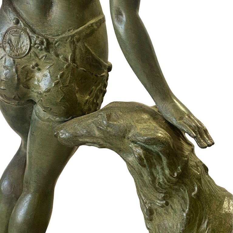 Art Deco Light-up Flapper Bronze Patina Sculpture by Enrique Molins-Balleste