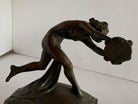 Art Nouveau Nude Female Nymph Cast Bronze Bookends, Pair