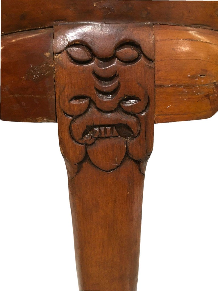Rosewood Horseshoe Chair with Marble Seat by James Mont, Pair