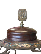 1910 Meiji Period Japanese Cloisonné Lamp with Wrought Iron and Enamel Shade