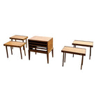 Rare MCM Danish Modern Mahogany Chest of 4 Side Table Stands by Frits Henningsen