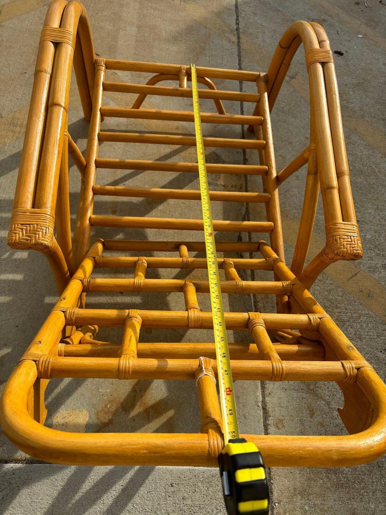 Restored 1940's Transition Rattan Recliner Lounge Chair