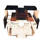 MCM Floating Panel "Cityscape" Brutalist Copper Chandelier By Robert Sonneman