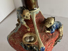 Japanese Sumida Ware Vase with Two Men on Rocky Ledge by Inoue Ryosai II