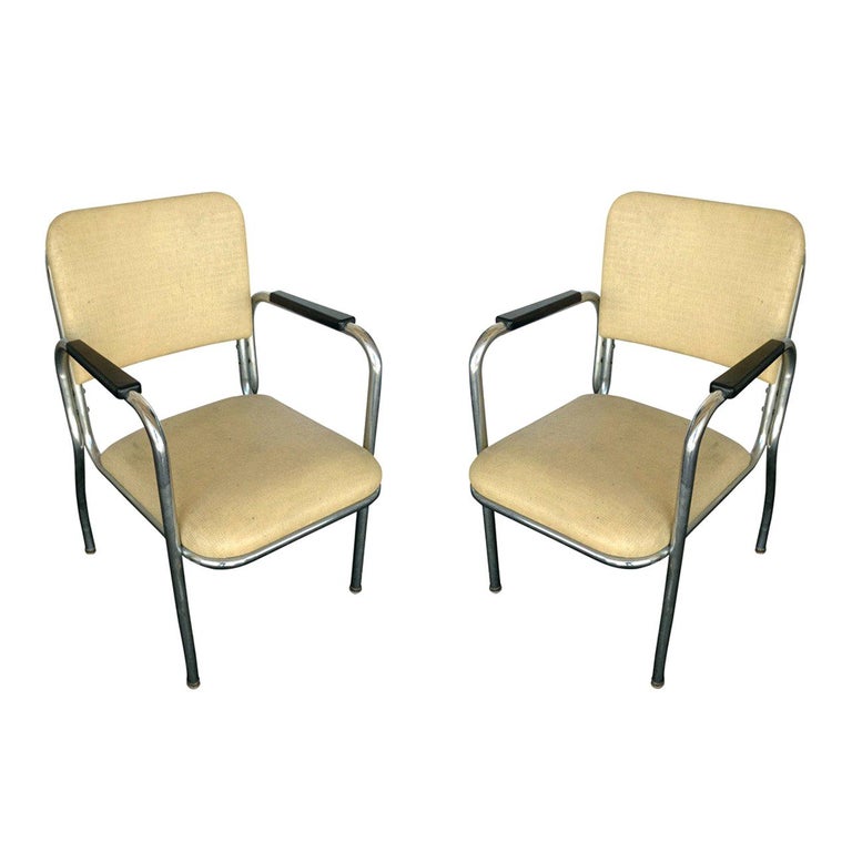 Chrome Round Tubular Armchair by Royal Metal