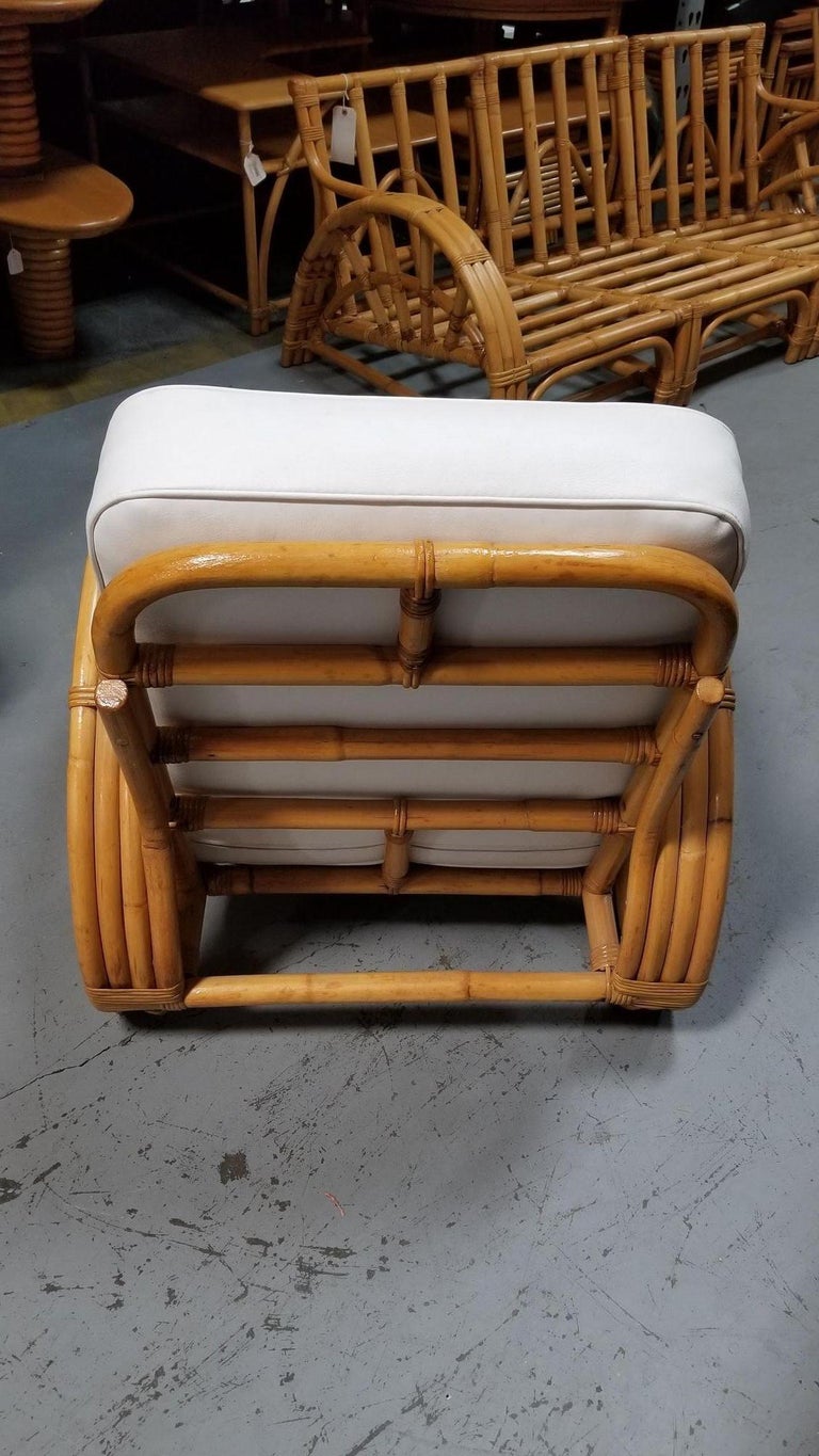 Restored Mid-Century Frankl Style Rattan Three-Strand Full Pretzel Livingroom Se