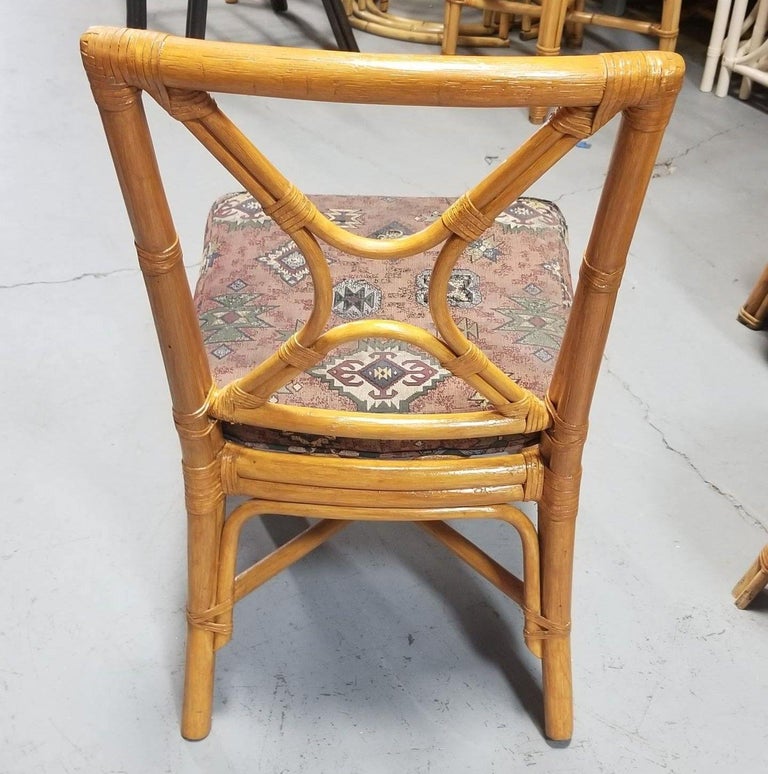 Ficks Reed Restored Rattan Dining Room Table and Chairs Set