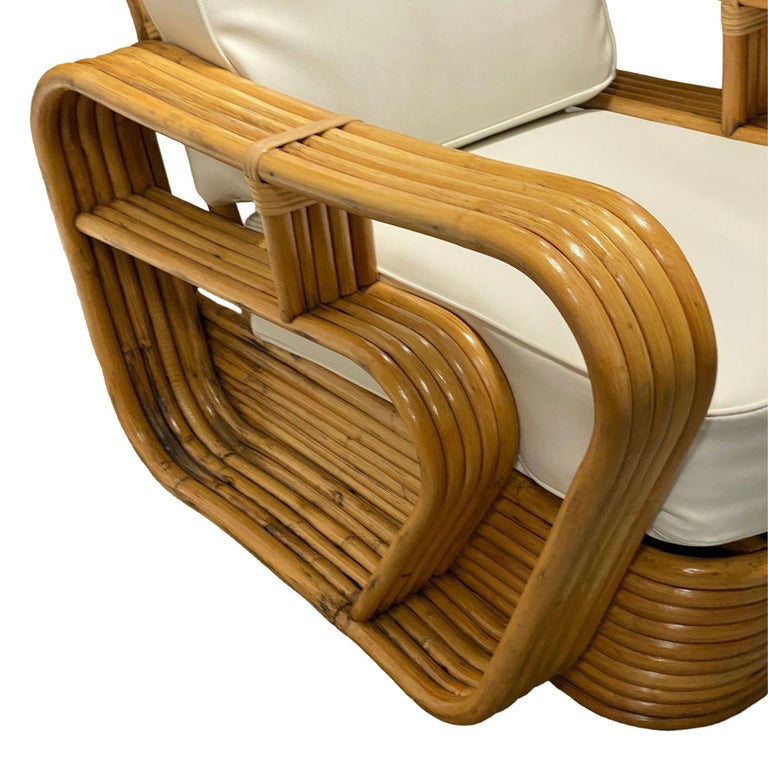 Restored 5-Strand Rattan "Double-Speed" Arm Sofa & Lounge Chair Living Room Set
