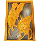 Restored Mid-century Hawaiian Carved Mango Wood Panel Lantern Table Lamps, Pair