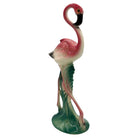 Mid-century Ceramic Flamingo Figurine Set in Tropical Pond Tray by Maddux