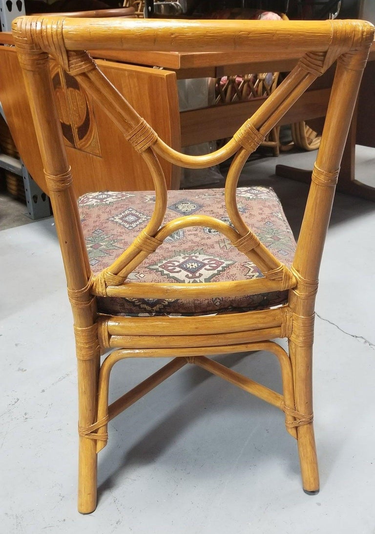 Ficks Reed Restored Rattan Dining Room Table and Chairs Set
