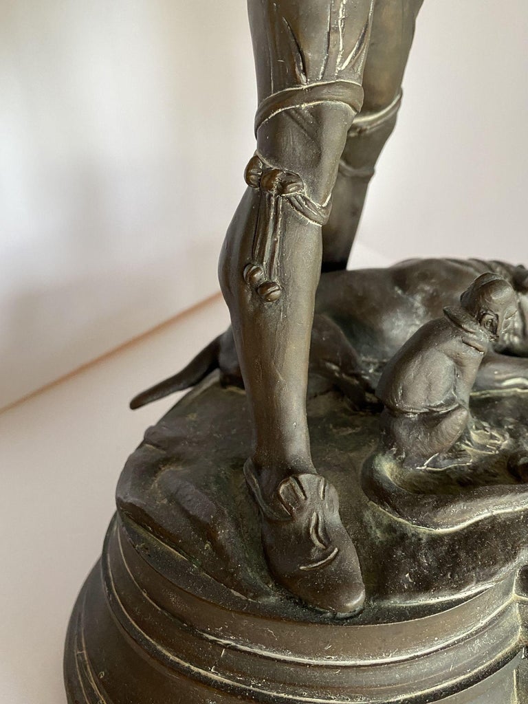 Victorian Bronze Jester Sculpture by After Alfred Barye, France 1860