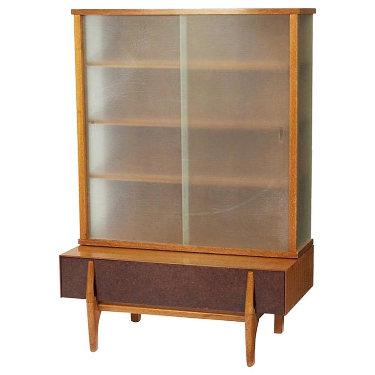 John Keal Wall Unit / Vitrine with Drawers for Brown Saltman