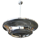 2 Layer Chrome Art Deco Streamline Saucer Ceiling Pendant Chandelier, 7 Availabl