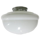 Large Schoolhouse Banded Oval Shape Ceiling Glass Globe Pendant
