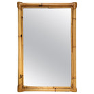 Two-Strand Rectangle Rattan Mirror with Stick Rattan Border