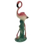 Mid-century Ceramic Flamingo Figurine Set in Tropical Pond Tray by Maddux
