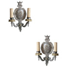 Edwardian Aluminum Crest Wall Sconce
