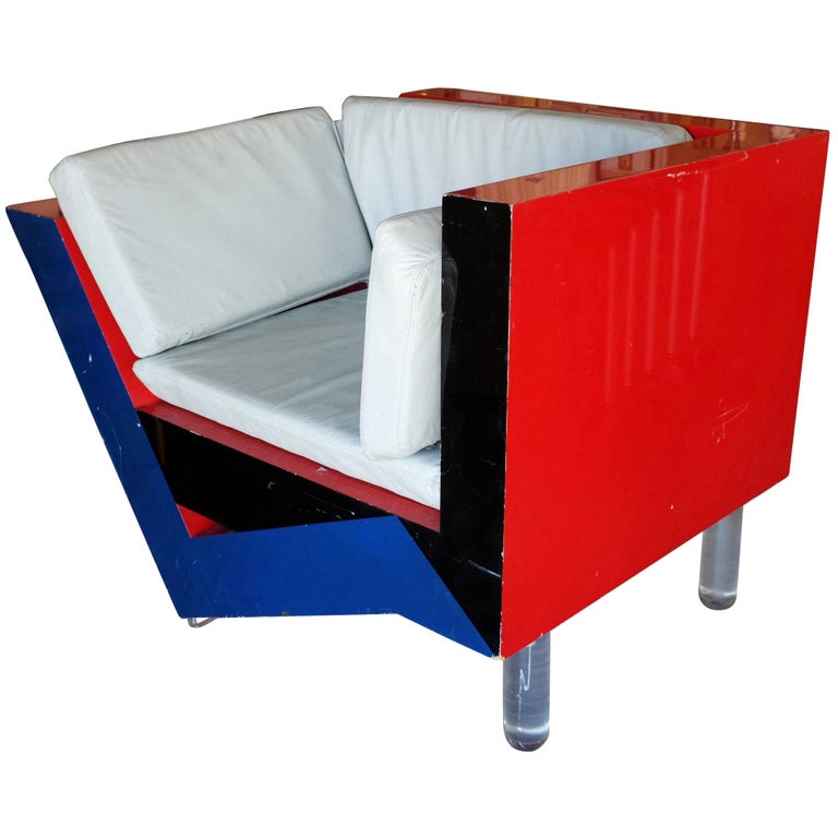 Charles Hollis Jones Postmodern Memphis Inspired Lounge Chair