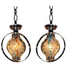 Vistosi Gino Murano Glass Pendant Lights, Pair
