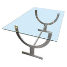 Machined Aluminum Dining Table with Glass Top