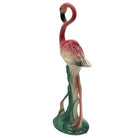 Mid-century Ceramic Flamingo Figurine Set in Tropical Pond Tray by Maddux
