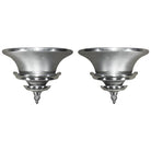 Brushed Aluminum Art Deco Demilune Wall Sconces by Walter Von Nessen, Pair