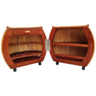Restored Large 1940s Rattan and Mahogany Pumpkin Bar