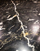 Portoro Nero Marble Dining Set with High Back Thomasville Chairs