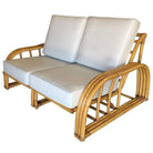 Rare Restored Museum Quality 3-Strand Rattan Settee, Paul Laszlo for Ficks Reed