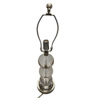 Mid-century Stacked Graduating Crystal Ball Table Lamps w/ Chrome Base, Pair