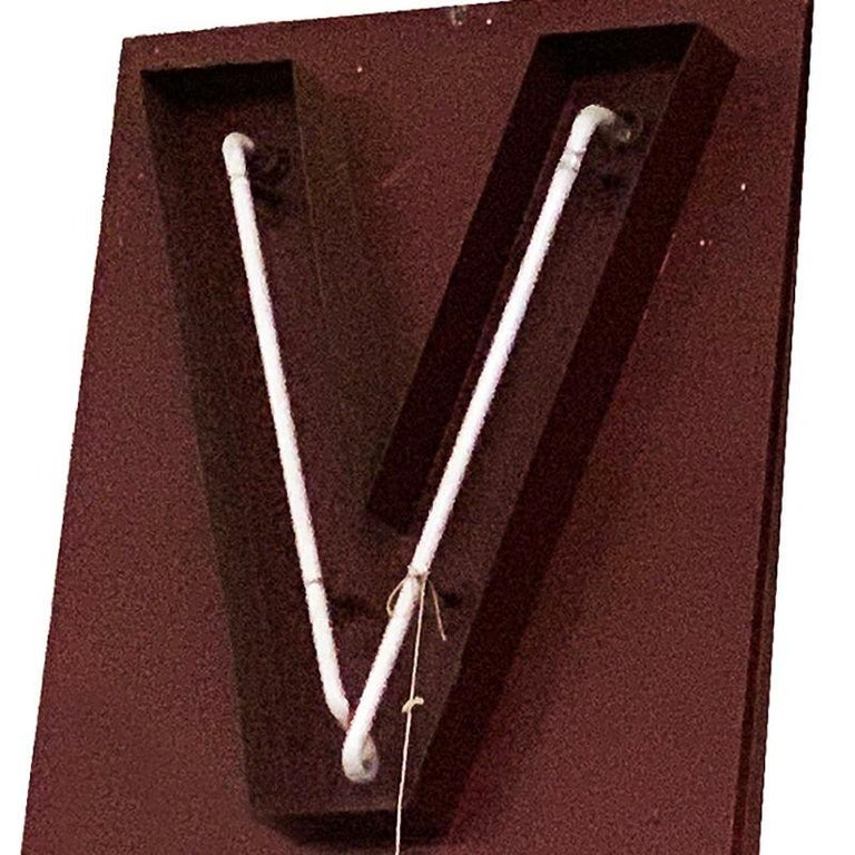 Large Vintage Neon Marquee Letter "V" From Pan American Auditorium