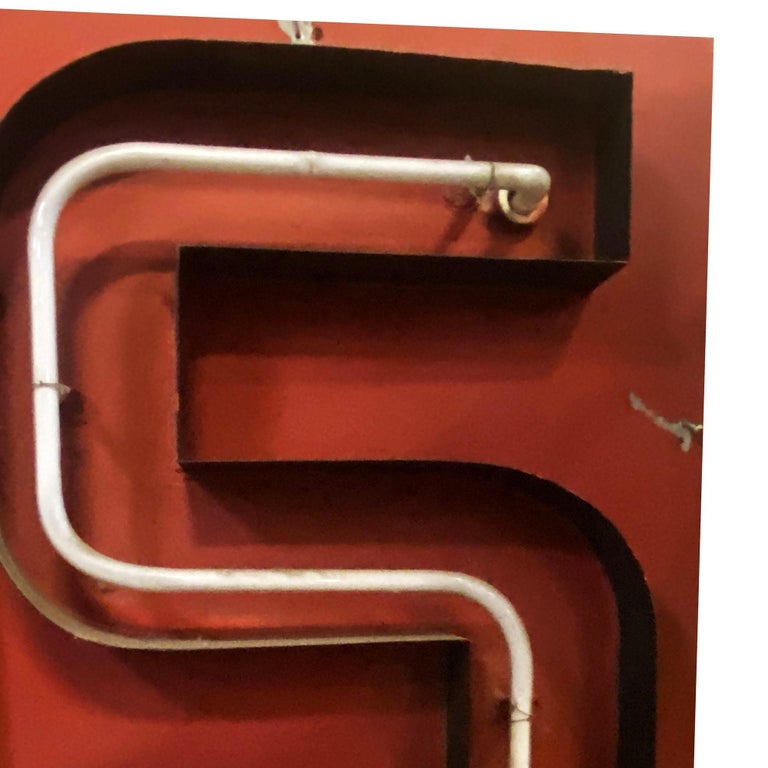 Large Vintage Neon Marquee Letter "S" From Pan American Auditorium