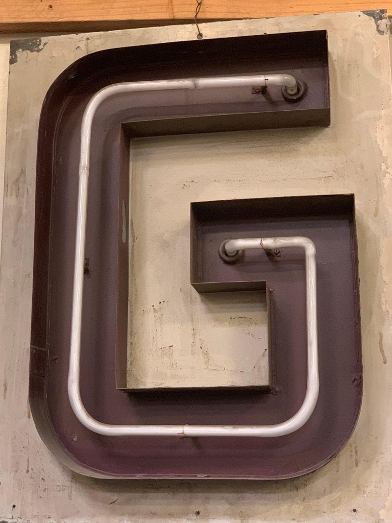 Large Vintage Neon Marquee Letters from the Iconic Pan-Pacific Auditorium