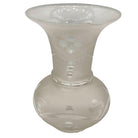 Victorian Wheel Cut Frosted Glass Floral Oil Lamp Fluted Hurricane Shade CHIPPED