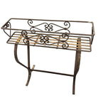 Mid-century Wroght Iron Scrolling Trestle Style Elevated Planter Stand