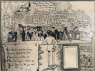 Vintage Framed Pen Drawn Cartoon by "Ole Olsen" from comedians "Olsen & Johnson"